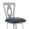 Armen Living Lola Contemporary 30" Bar Height Barstool in Brushed Stainless Steel Finish and Gray Faux Leather LCLLBABSGR30 - alternate 3